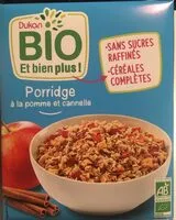 Mängden socker i Porridge pomme cannelle bio