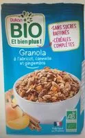Mängden socker i Granola abricot cannelle gingembre bio