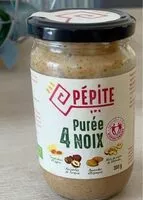 Mängden socker i Pepite puree 4 noix