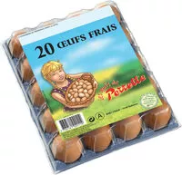 Mängden socker i 20 œufs frais Perrette datés sur la coquille