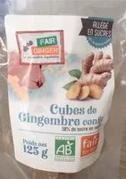 Mängden socker i Cubes de gingembre confit