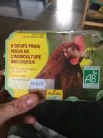Mängden socker i 6 œufs frais issus de l'agriculture biologique de poules élevées en plein air