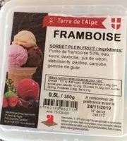 Mängden socker i Sorbet plein fruit framboise