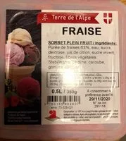 Mängden socker i Sorbet fraise