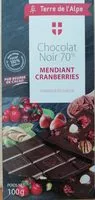 Mängden socker i Chocolat Noir Mendiant Cranberries