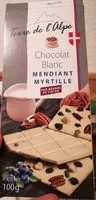 Mängden socker i Chocolat blanc mendiant myrtille