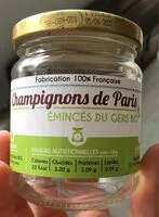 Mängden socker i Champignons de Paris