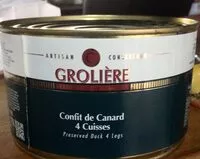 Mängden socker i Confit de canard 4 cuisses