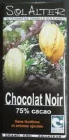 Mängden socker i Chocolat Noir 75% cacao
