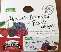 Mängden socker i Yaourts fermiers aux fruits rouges