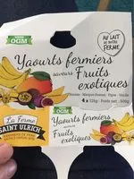 Mängden socker i Yaourts fermiers fruits exotiques