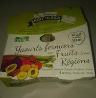 Mängden socker i Yaourts fermiers aux fruits de nos regions