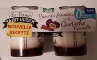 Mängden socker i Yaourt fermier a la quetsche cannelle