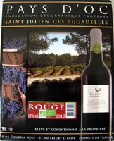 Mängden socker i Vin rouge Bio Saint Julien des Bugadelles Pays d'Oc 3L