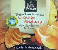 Mängden socker i Yaourt au lait entier Orange Ananas et sa galette bretonne
