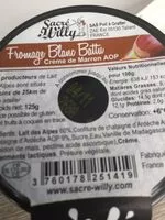 Mängden socker i Fromage blanc battu creme de marron AOP