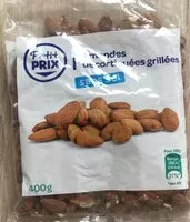 Mängden socker i Amandes décortiquées grillées sans sel