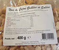 Mängden socker i Noix de cajou grillées et salées