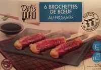 Mängden socker i Brochettes de bœuf au fromage