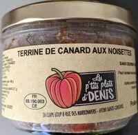 Mängden socker i Terrine de canard aux noisettes