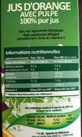 Mängden socker i Pur jus d'orange avec pulpe - Force Bio