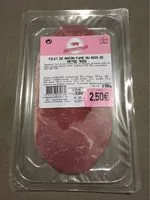 Mängden socker i Filet de bacon fumé au bois de hetre
