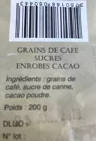 Mängden socker i Grains de cafe