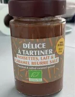 Mängden socker i Delice à tartiner, noisette, lait et caramel beurre salé
