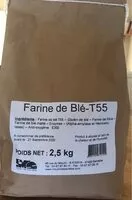 Mängden socker i Farine de ble T55