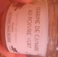 Mängden socker i Terrine de canard au poivre vert