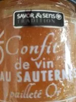 Mängden socker i Confit de vin au Sauternes pailleté d'or