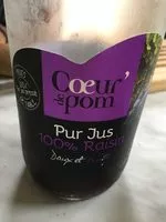 Mängden socker i Pur Jus 100% Raisin 1L Cœur de Pom'