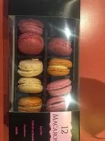 Mängden socker i 12 Macarons, Myrtille, Fruit De La Passion, Frambo. ..