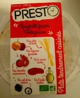 Mängden socker i Spaghetti façon Bolognaise