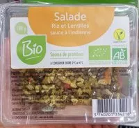 Mängden socker i Salade riz et lentilles sauce indienne