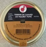 Mängden socker i Terrine de canard au magret fumé