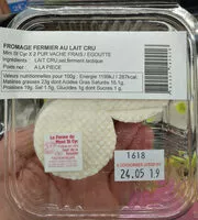 Mängden socker i Fromage fermier au lait cru