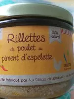 Mängden socker i Rillette de poulet au piment d'Espelette