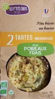 Mängden socker i 2 tartes aux poireaux aux poireaux frais