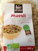 Mängden socker i Muesli noix de coco, fraise, pomme et raisin bio