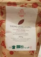 Mängden socker i Cacao criollo cru poudre