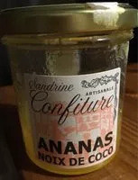 Mängden socker i Confiture artsanale ananas noix de coco