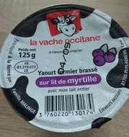 Mängden socker i Yaourt fermier brassé sur lit de myrtilles