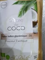 Mängden socker i Sucre de Coco " Mon délicat" 250grs