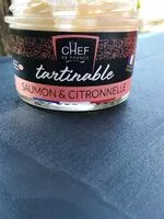 Mängden socker i Tartinable Saumon Citronnelle 100g Chef de France