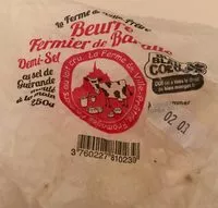 Mängden socker i Beurre Fermier de Baratte au Sel de Guérande Moulé à la Main