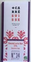 Mängden socker i Chocolat extra noir 72% bio d'Inde recette N°34