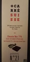 Mängden socker i Chocolat noir 71% éclats citronnés et poivre vert recette n°21