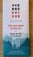 Mängden socker i Chocolat Noir 55% sans sucre ajouté