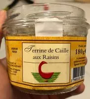 Mängden socker i Terrine de caille aux raisins